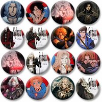 Castlevania Anime Trevor Belmont Sypha Alucard Badge Cartoon Character Enamel Pins Round Brooch for Bag Clothes Jewelry Gifts