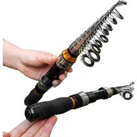 JOSBY Telescopic Fishing Rod Spinning fly Carp Feeder Fiber Pesca 2.3M 2.1M 1.5M Mini Travel Rod Reel Seat Portable ultra short