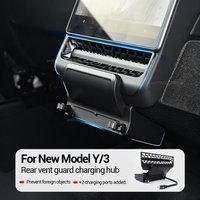 For Tesla Model Y Juniper Model 3 Highland Rear Air Vent 60W/30W Quick Charger USB Shunt HUB Power Splitter Apple Type-C Charger