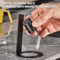 304 Stainless Steel Coffee WDT Tool with 8 Needles and Magnetic Stand for Espresso Preparation and Grounds Distribution