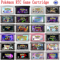 GBA English Game Cartridge ,RTC Pokémon Series Game Cartridge, Light Platinum, Fire XY,Dark Worship2,GBA ROM Modified Version