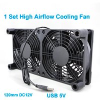 1 Set High Airflow Cooling Fan For Router Modem Receiver 120mm DC12V USB Powered PC Router Fans With Switch Cable q1