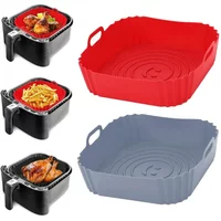 1PC Reusable Airfryer Pan Liner Accessories Silicone Air Fryers Oven Baking Tray Pizza Fried Chicken Airfryer Silicone Basket