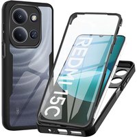 360 Full Body Shockproof Phone Case For Xiaomi Redmi 15C 14C 13C 12C 10C 9C 8A Dual Layer PC Hard Hybird Clear Cover Coque