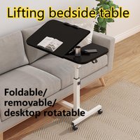 Movable foldable lifting bedside table, simple and portable laptop table, computer table for bed use and study desk