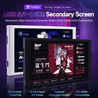 TURZX 5.2-calowy ekran dodatkowy 1280x720 USB-C, ekran rozszerzający, monitor sprzętowy komputera (CPU, GPU, RAM, sieć) dla Windows 10/11