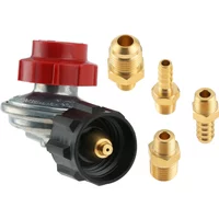 1kit 0-20Psi QCC1 Adjustable High Pressure Propane Regulator Valve LP Tank 5/16"&1/4" Hose Barb Brass Connect 1/4" NPT & 3/8"