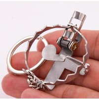 Mini Mouse Traps Keychain Stainless Steel Mini Clip Key Ring Creative Jewelry Gift for Bag Purse Decoration Novelty Accessory