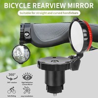 Bicycle Handle Block Rearview Mirror 360 ° Rotating HD Cycling Mirror Bike Outdoor Mountain Rearview Accessories Acrylic Co A5E1