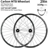 AliExpress NONE KORE 29 Inch MTB Carbon Wheelset 28H 30/36mm Boost 36T Ratchet HG/XD/MS Hub Tubeless Tire Enduro/Downhill/XC/Trail Wheels