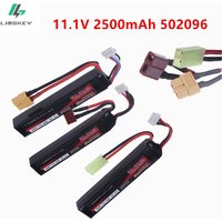 11.1V 3S 2500mAh 30C Airsoft LiPo Battery for AEG Guns - Fits Tamiya & XT60, Compact Size 502096 for Enhanced Performance