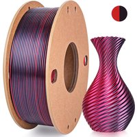 Dual(Black & Red) Silk PLA 3D Printer Filament 1.75mm,250g(0.55lbs)/1kg(2.2lbs) Shiny Multicolor Color Change Printing Filament