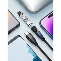 540°Rotating magnetic suction data cable 6-in-1 PD60W 540 degree magnetic charging cable bent mobile game magnetic suction