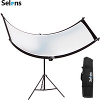 Selens 60x110cm 4-IN-1 U-typeReflector +2M Tripod Reflective Screen Light Diffuser for Photography Studio Advertising, Movies
