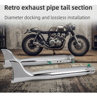 For Universal Motorcycle Retro Exhaust Pipe – Stainless Steel Fishtail Muffler, Bolt-On 38-45mm,for Harley XL883 Bobber Chopper