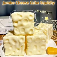 Jumbo Cheese Cube Squishy Stress Ball Toy Cheese Soft Non Rebound Squeeze Fidget Toy Adult Sensory Stress Relief Fidget Toy