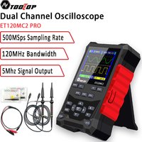 TOOLTOP ET120MC2 PRO Tragbares Zweikanal-Digital-Oszilloskop 120 MHz Bandbreite Wiederaufladbarer Akku Elektronische Reparaturwerkzeuge