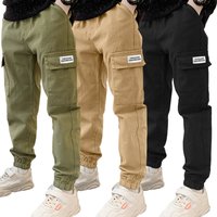 Pantalons Cargo épais pour garçons, pantalons de Sport décontractés pour enfants et adolescents de 5 à 12 ans, printemps-automne