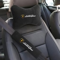 Fashion Car Cervical Spine Headrest Neck Pillow For Lamborghini Urus Huracan Aventador Premium Seat Belt Protect Shoulder Pads