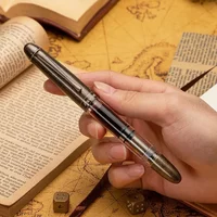 Asvine P30 Piston Brass Torpedo Fountain Pen Shape Metal and Acrylic EF/F/M Nib Vintage Retro Writing Office Business School Pen
