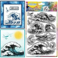 Waves Clear Stamp Transparent Handicraft Stamps Silicone Clear Stamp Seals for DIY Scrapbooking Photo Album Decorative Cards