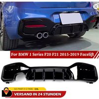 Brandneuer Heckdiffusor für BMW 1er F20 F21 M Sport 125i LCI 116i 118i 120i 125i M135i M140i 2015-2019, glänzend schwarz, Hecklippe, Einzel- oder Doppel-Auspuff