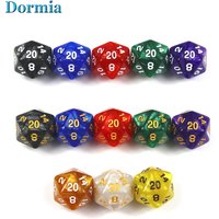 10 Pcs/set Polyhedral Marble Effect 20 Sided Game Dice, for DNDGame Rpg and Other Board Games