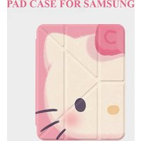 For Samsung Galaxy Tab A8/A9/A11+FE LITE PLUS/Galaxy Tab S6 Lite/S7/S8/S9/S10+ FE "Multicolored Cat Polaroids" 3+Y-fold