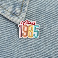 1985 Retro Colorful Letter Enamel Pin cartoon metal Badge on Backpack Clothing Accessories Fashion Jewelry