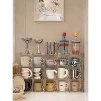 Multi-grid Tea Set Storage Rack Acrylic Floating Cup Rack Multi-layer Desktop Tea Cup Mug Coffee Cup Display Organizer Racks
