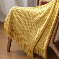 Nordic Knitted Blanket Soft Summer Air Conditioning Sofa Bed Plaid Travel Nap Cozy Blanket with Tassels for Comforter Decor