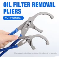 High Quality Steel Oil Filter Pliers Wrench 9/12 Inch Adjustable Clamp Type 44.5-95mm Removal Tool for Auto Car Motorcycle