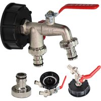 1PC 1/2 2''x3/4 ''16MM Metall Wasserhahn mit S60 Grob Gewinde IBC Tank Abdeckung 1-2 möglichkeiten Kupplung Adapter Ball Ventil Garten Wasserhahn