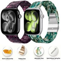 Resin Strap for Apple Watch Ultra 3 2 1 49mm 11 10 42mm 46mm Luxury Link Bracelet watchband iwatch 9 7 8 6 5 SE3 45/41mm 40/44mm