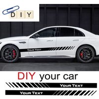Custom Text Car Side Door Stripe Sticker Personalized Name Vinyl Decal Universal Racing Body Skirt Stripes Auto Accessories