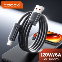 Toocki 120W USB C Cable Type C 6A Super Fast Charging 480Mbps 480Mbps Silicone For xiaomi 17 16Pro 15 Redmi K80 K60 Data Cable