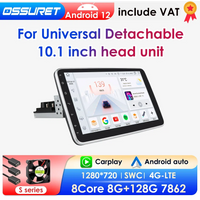 AI CarPlay Android 12 samochodowy odtwarzacz multimedialny Radio Stereo wideo nawigacja GPS do uniwersalnego obracalnego ekranu 360 stopni RDS 1DIN USB