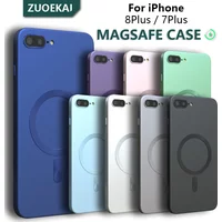 Luxury Wireless Charge Magsafe Silicone Case For iPhone 8Plus 15 14 13 12 11 Pro Max Plus XR X XS Max Soft Magnetic Bumper Cover