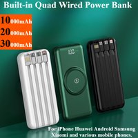 20000mAh Megnetic Power Bank Fast Charging Built-in Quad Cable External Battery Charger for Iphone14 15 16 Xiaomi Samsung Huawei