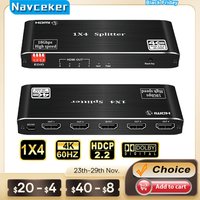2026 Best HDMI Splitter 1x2 HDMI 2.0 Splitter 4K HDMI Video Audio Splitter Support 3D HDR 4K 60Hz Splitter HDMI 1x4 For Laptop