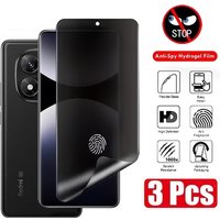 3Pcs Anti-spy Hydrogel Film for Xiaomi Redmi Note 13 14 15 Pro+ Privacy Screen Protector No Glass Without Fingerprint Ulock