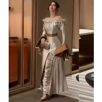 Customized Formal Charmeuse Pleat Sequined A-line Off-the-shoulder Long Dresses Evening Dresses Luxury 2025 Exquisite