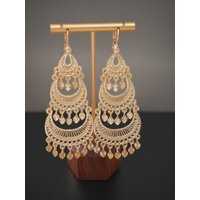 Tassel Design Hollow Earrings Pendant Moroccan Women's Fashion Earrings Wedding Banquet Accessories