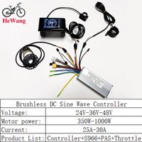 AliExpress NONE E-Bike 350W-1000W BLDC Sine Wave 30A Controller With PAS, Throttle and S966 color LCD set 24V-36V-48V Three Mode for E-Scooter