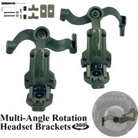 Upgraded Tactical Headset Stand ARC Helmet Headphone Adapter Multi-angle Rotation Helmet Rail Adapter Kit Fit OPS Core ARC Rail