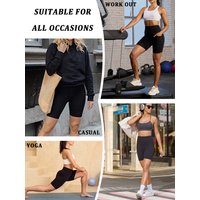 High Waisted Biker Shorts For Women With Pockets No See Through Workout Running Yoga Athletic Shorts Push Up Gym Fitness