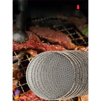 Disposable Iron BBQ Grill round Shape Charcoal Grilling Chicken Wings Cross Grid Barbecue Grid Pan for Outdoor And Restaurant