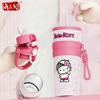 X&W Graffiti Series Hello Kitty Insulated Cup 316 Stainless Steel Coffee Cup Leakproof Outdoor Travel Ice Tumbler Car Cups Gift