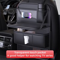 JFBONIN Car Seat Back Organizer for Kids with Foldable Tray Multi-Pocket Storage Bag Wear-Resistant Anti-Kick Pad