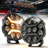 BraveWay 7/9 Inch Round LED Work Light Combo Beam Amber White Dynamic Flowing DRL IP68 Driving Lamp For Truck Lorry SUV 4x4 UTV ATV Heavy Duty Vehicle off-road use